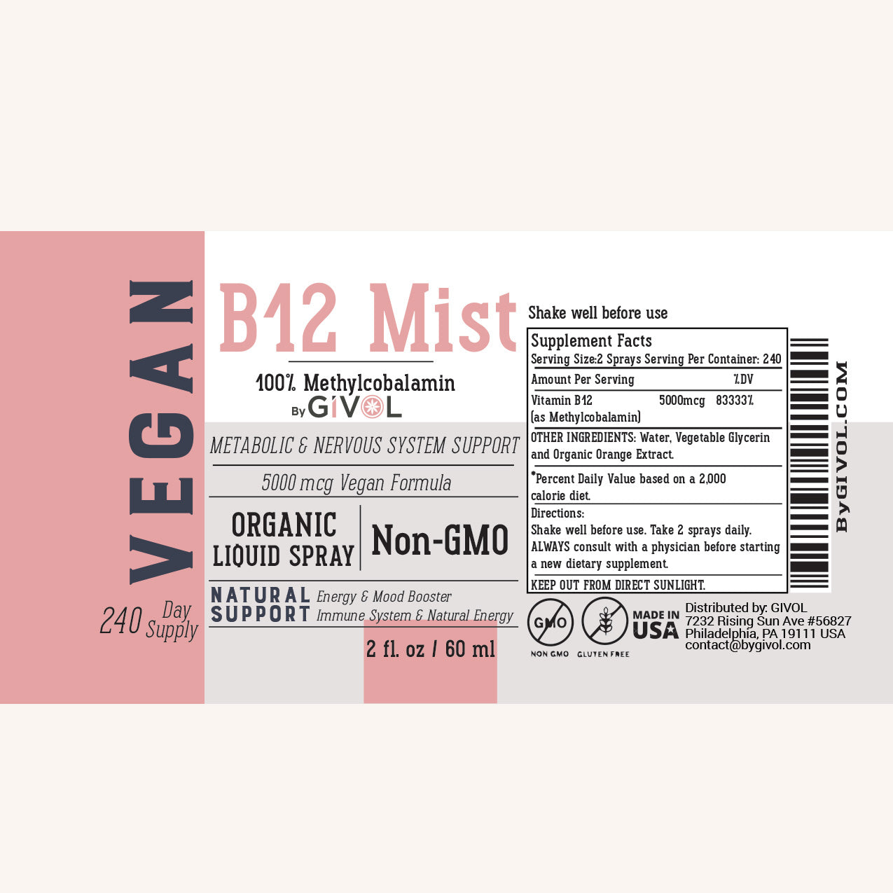 B12 Methylcobalamin Mist